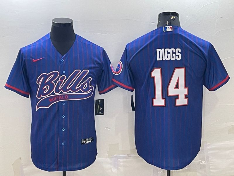 Men Buffalo Bills #14 Diggs Blue Stripe 2022 Nike Co branded NFL Jerseys->washington redskins->NFL Jersey